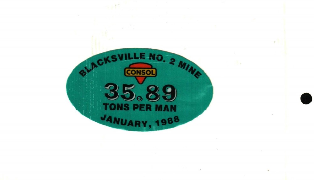 NICE BLACKSVILLE 2 CONSOL COAL CO. COAL MINING STICKER # 861
