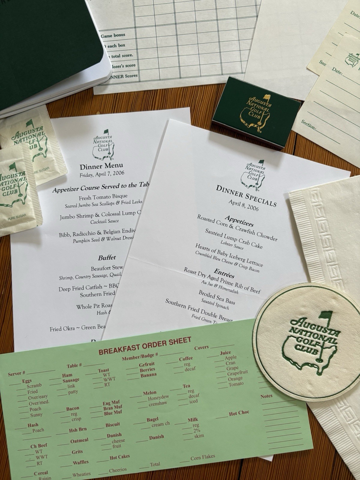 2006 Masters Badges & Cabin Guests Amenities RARE Phil Mickelson Winner