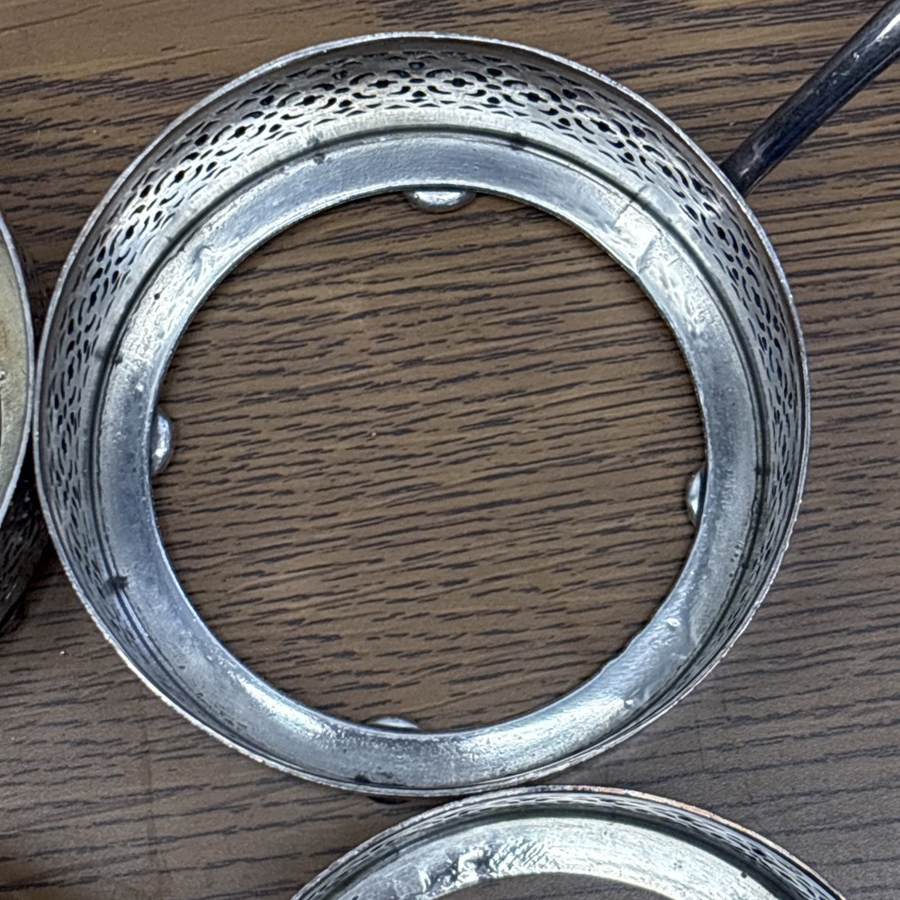 Antique 6 E.G. Webster & Son 1900s Silver Plate Ramkin Springer Austria Holders