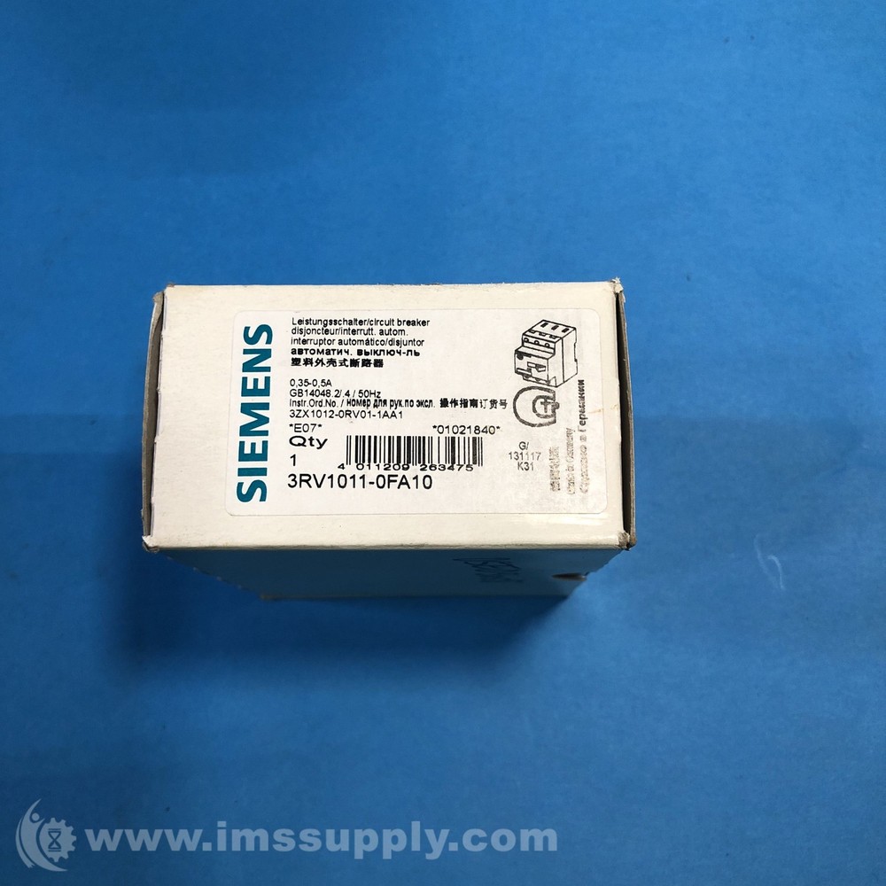 Siemens 3RV1011-0FA10 Motor Protector FNFP