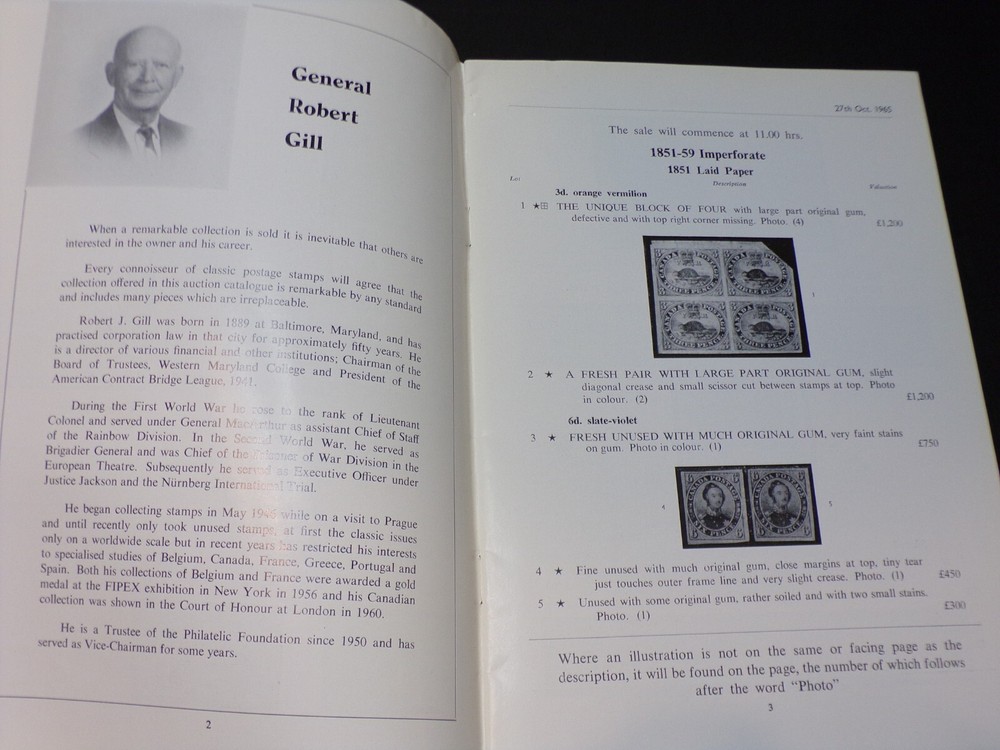 General Robert Gill 'Canada' auction catalog 1965 (L11)