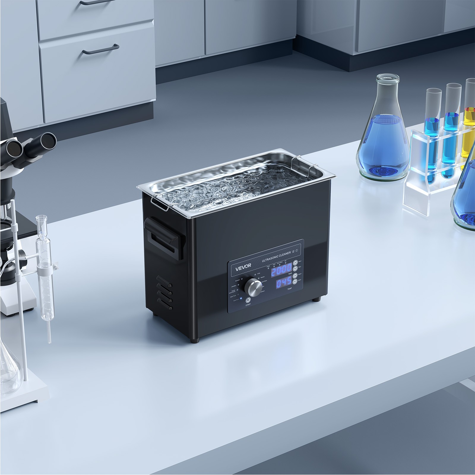 VEVOR 6L Ultrasonic Cleaner Professional Cleaning Machine with Knob Control