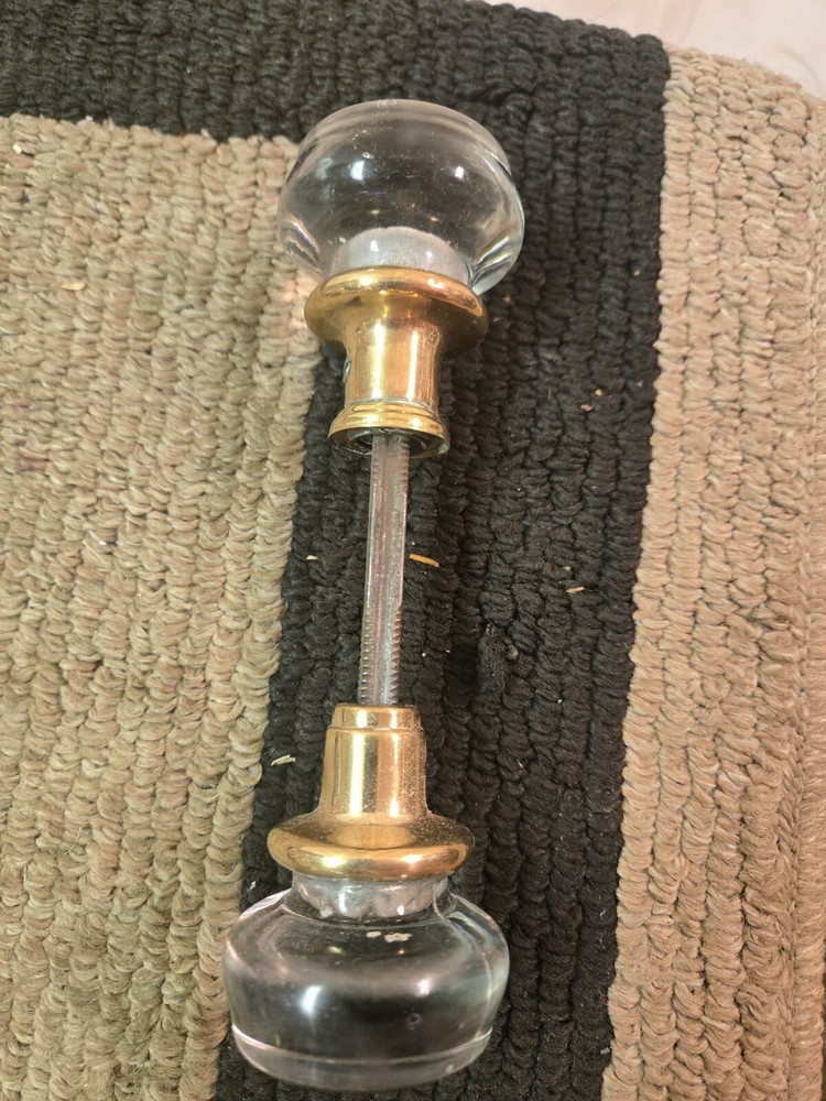 Antique Solid Glass Door Knobs And Brass Your Choice.