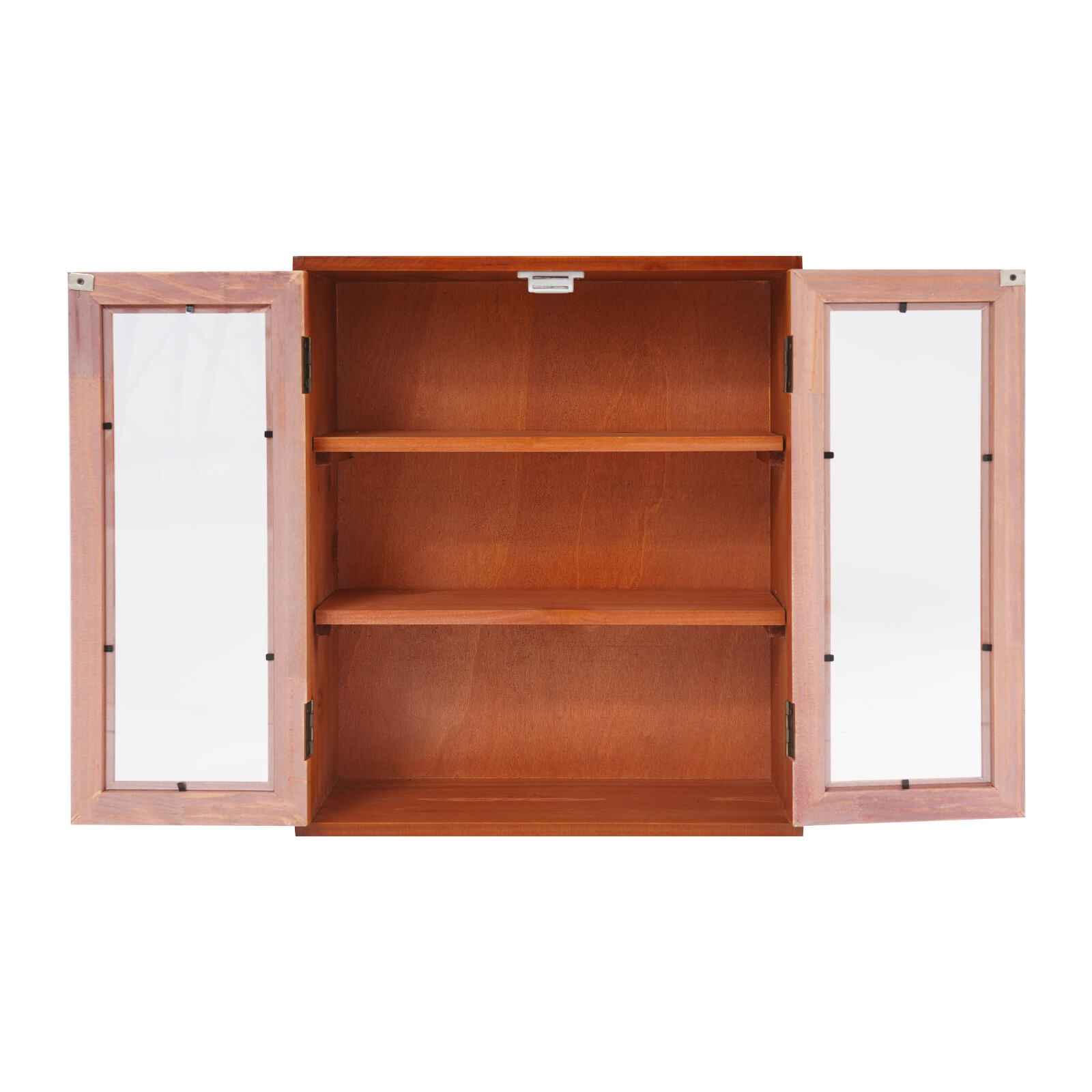 12.09*4.72*14.17in Brown Solid Wood& Acrylic Freestanding 3-tier Storage Cabinet