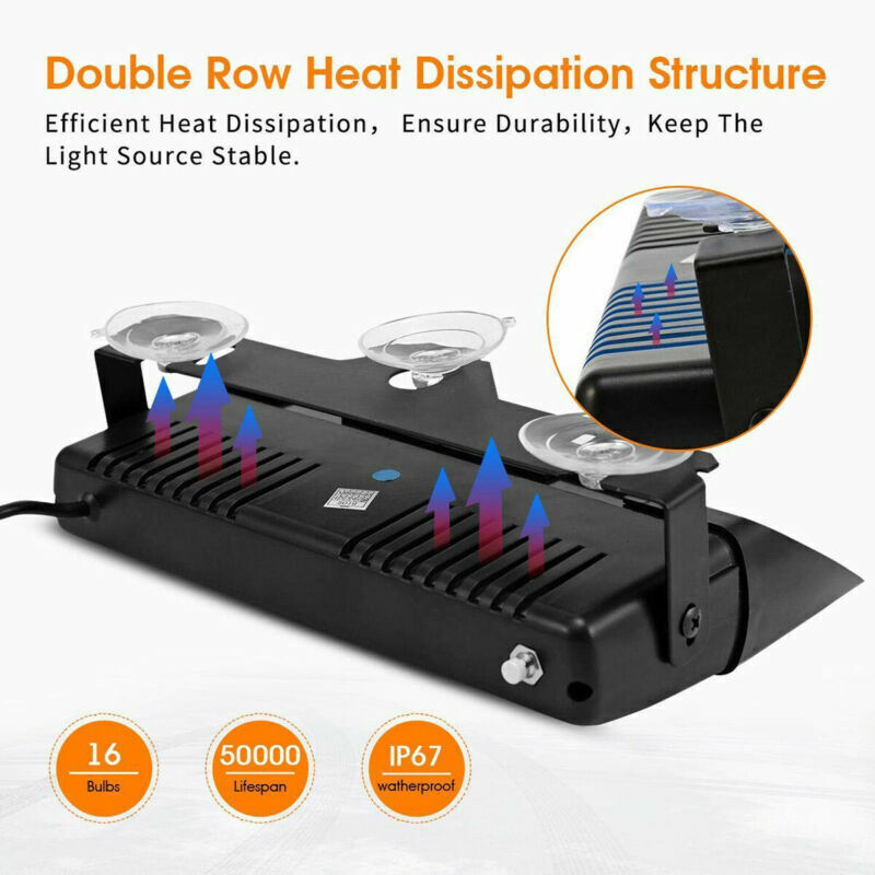 Amber 16 LED Car Windshield Strobe Light Lamp Bar 12V