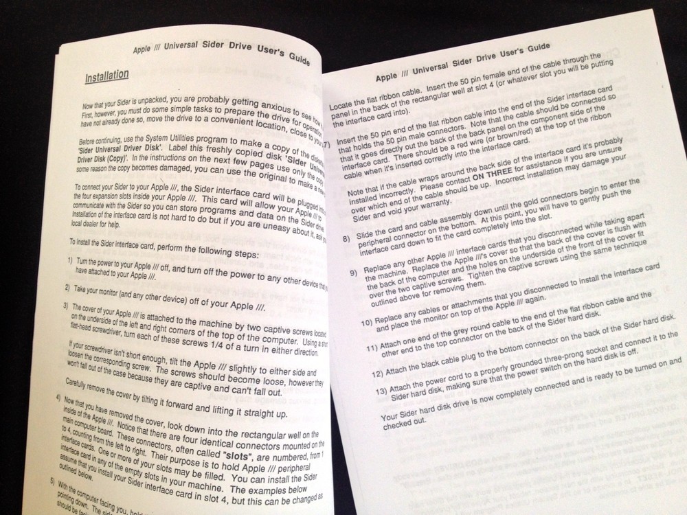 On Three Sider Driver & Manual / Apple III Home Computers