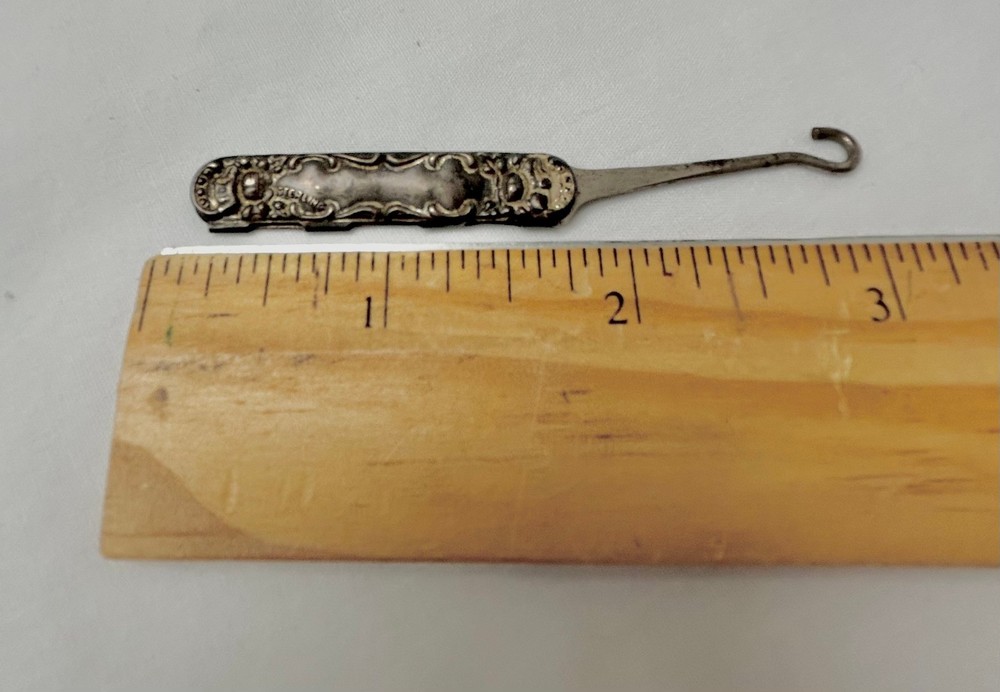 Antique Sterling Silver Folding Button Hook
