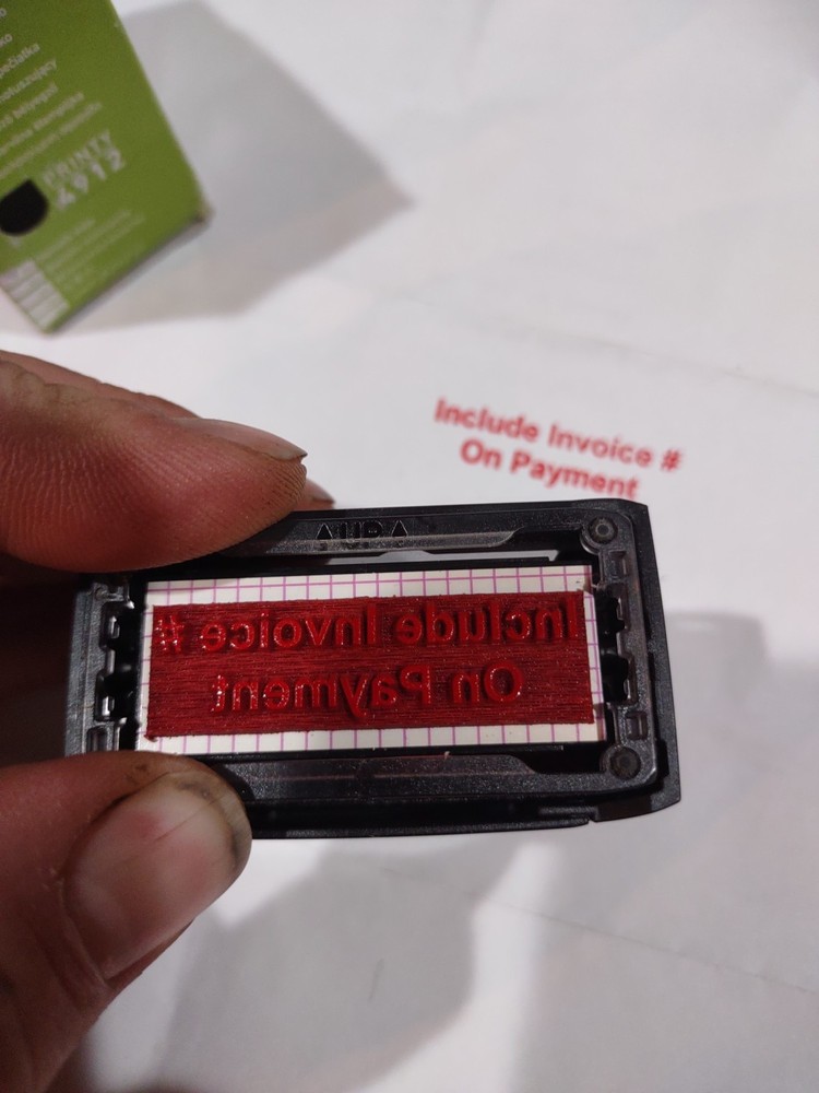 Print 4912 Stamp (Include Invoice # On Payment)