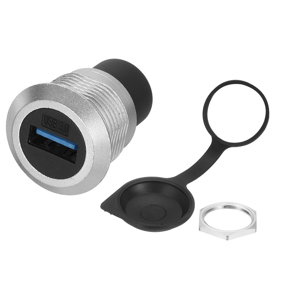 1Pcs USB 3.0 Panel Mount Coupler, USB Pass Through 5.0Gbps Silver