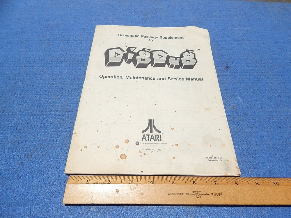 1982 Atari DIG DUG Schematic Package Supplement