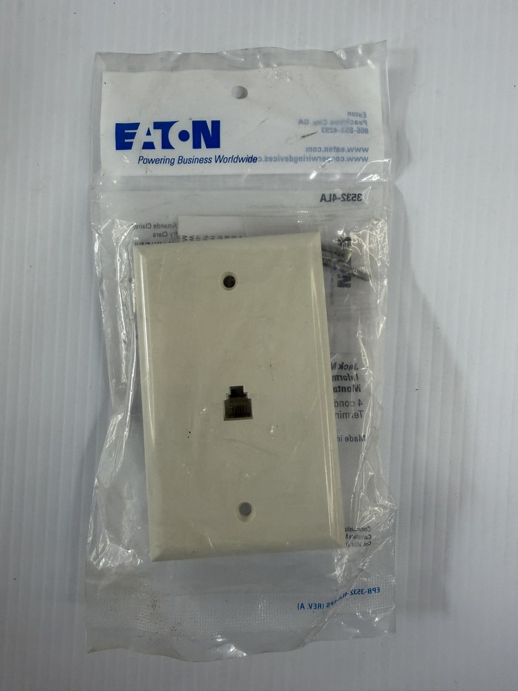 Eaton Flush Mount Voice/Data Modular Jack 3532-4LA