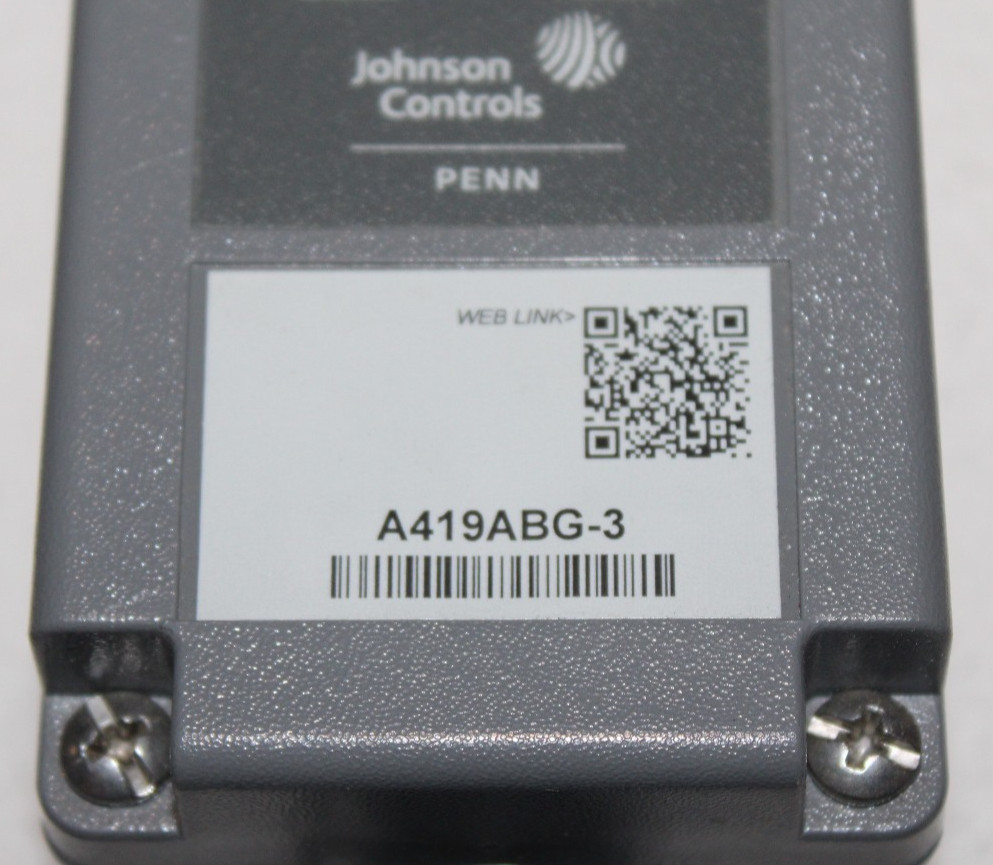 Johnson Controls A419ABG-3 Temperature Controller w/ Cords & Probe A99BB-200C