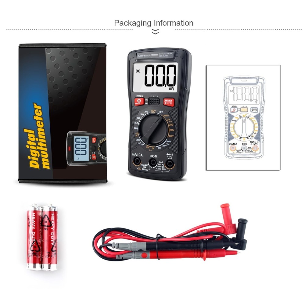 Digital Multimeter Handheld Tester 2000 Counts with NCV Function Su... Fast Ship