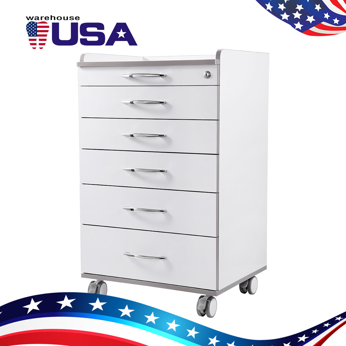 5 layers Medical Dental Trolley Carts Mobile Cart Instrument With 360° wheels