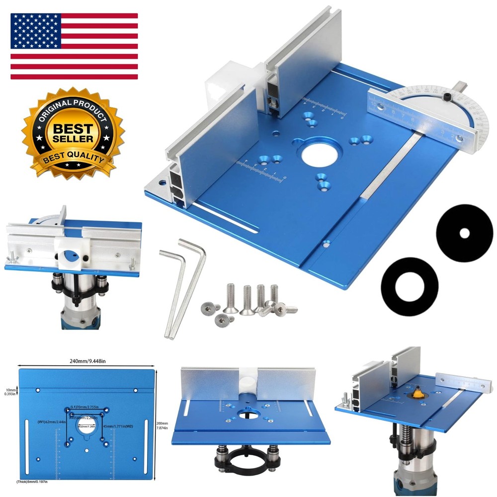 Precision CNC-Machined Router Table Insert Plate with Smooth Anodized Finish