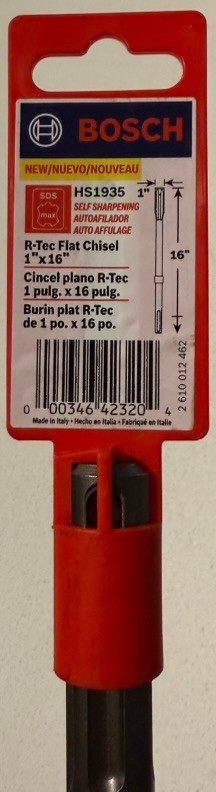 BRAND NEW Bosch HS1935 SDS-MAX R-Tec Self-Sharpening Flat Chisel Bit (1"x16")