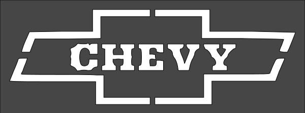 4"x10" Clear Plastic Stencil - Chevy (RE423)*****