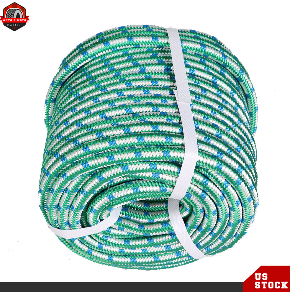 16 Strand Braided Polyester Rope 1/2" x 150' Arborist Tree Rigging Work Utility