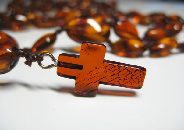 Genuine Cognac Amber Prayers Catholic Rosaries Baltic amber !!!
