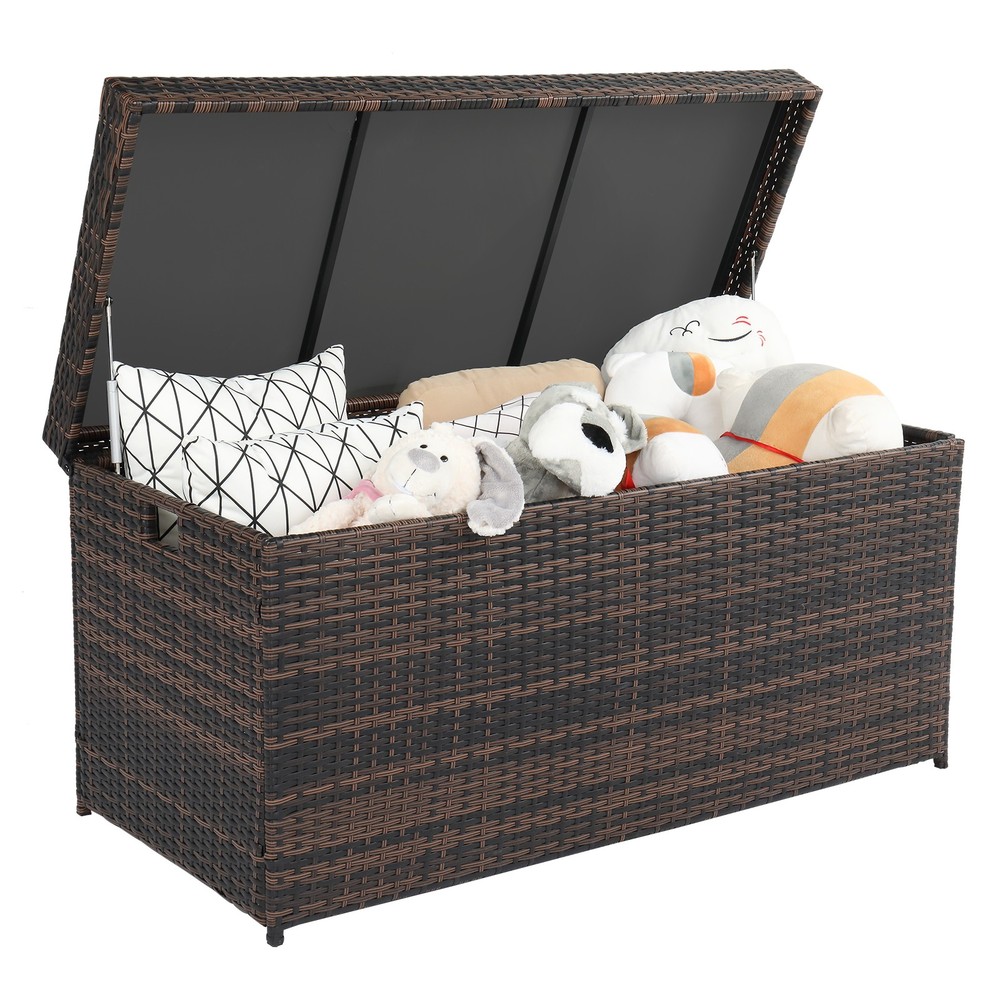 Simple And Practical Outdoor Deck Box Storage Box Brown Gradient, in stock
