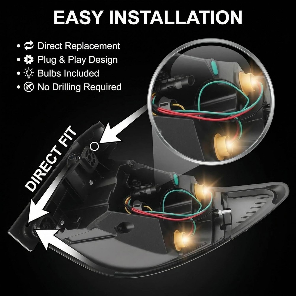 Tail Light Assembly Outer Left Driver Side Compatible with Chevrolet Traverse 2