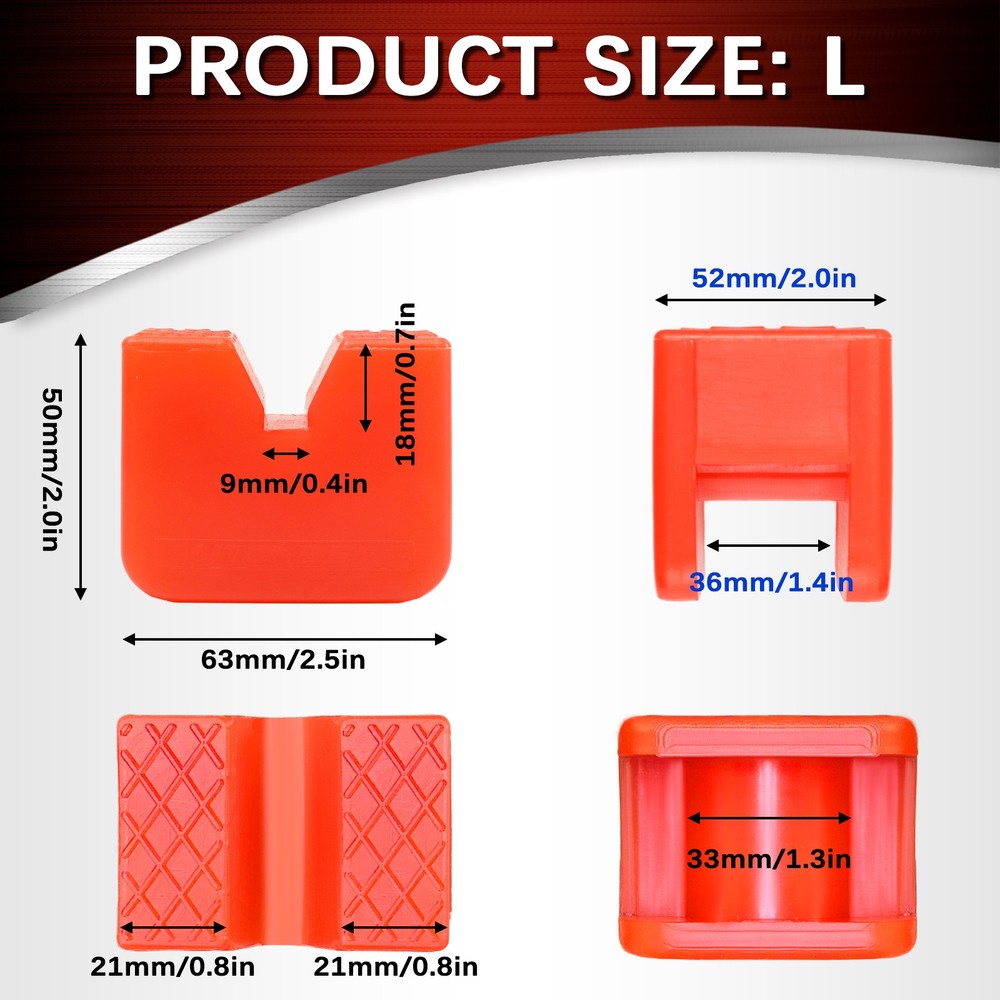 2xCar Axle Jack Pad Lifting Stand Pad Adapter Frame Rail Protector Polyethylene