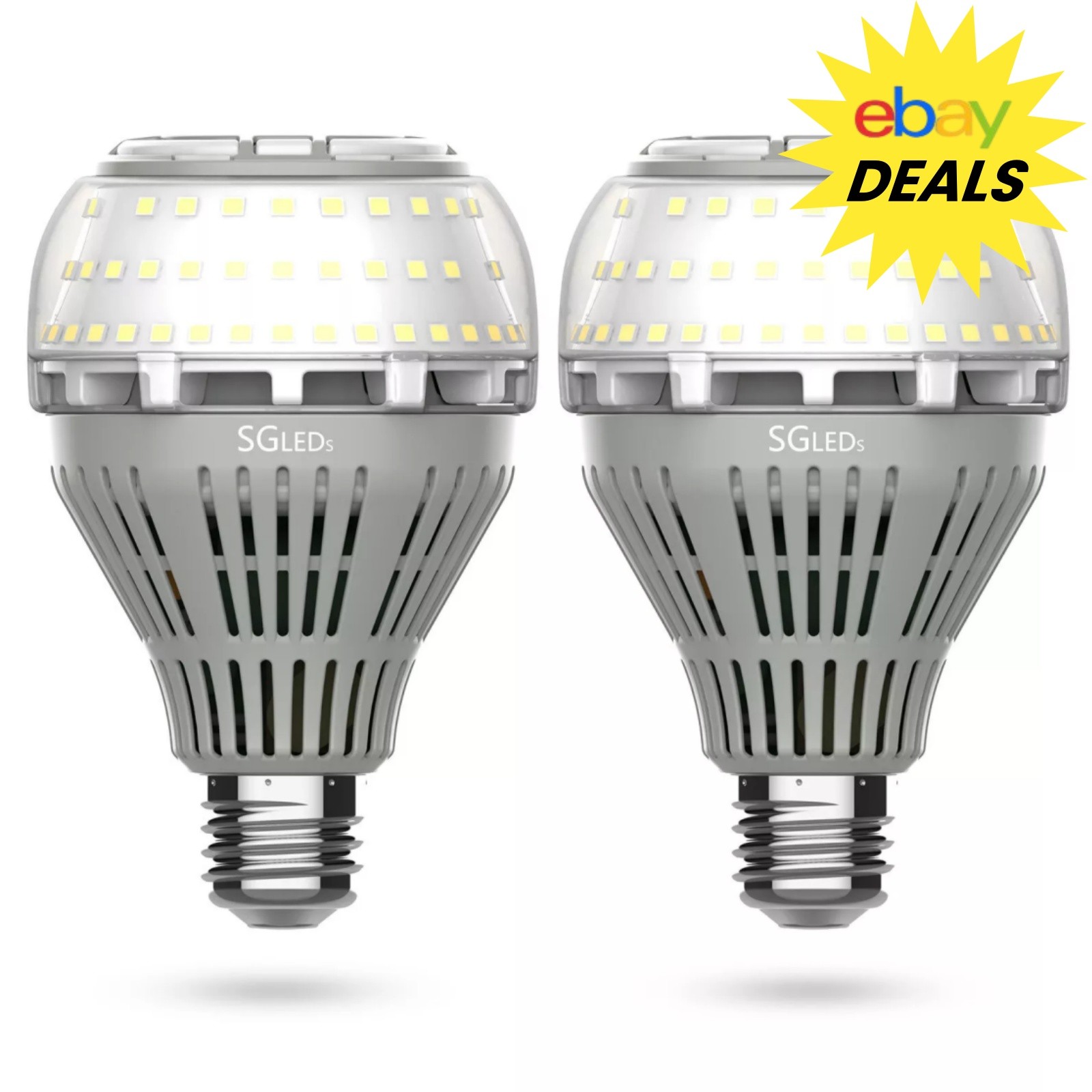2pcs LED Light Bulbs 250W Equiv. 27W 3500lm 5000K Clear White E26 Lamp Bulb A21