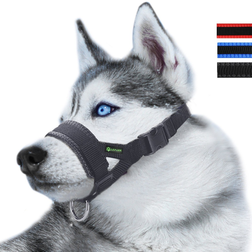 Nylon Dog Muzzle for Small,Medium,Large Dogs Prevent from Large, Black