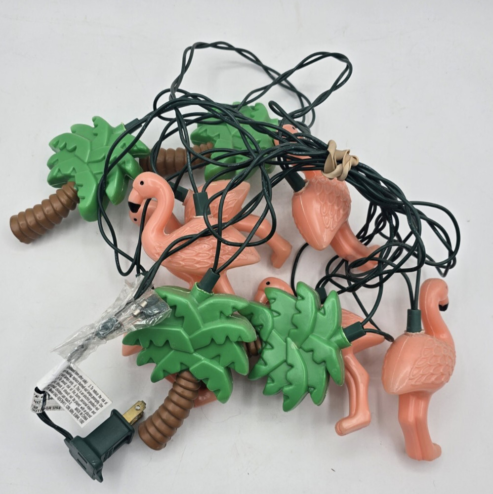 Summer Flamingo Palm Tree String Lights