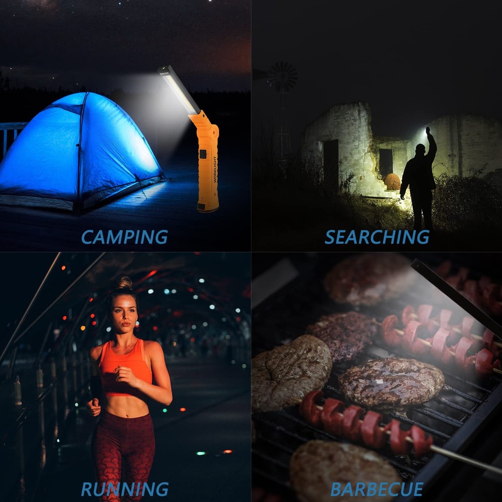 Led Rechargeable Flashlights Work Lights Mechanic Tools Cordless Worklight With