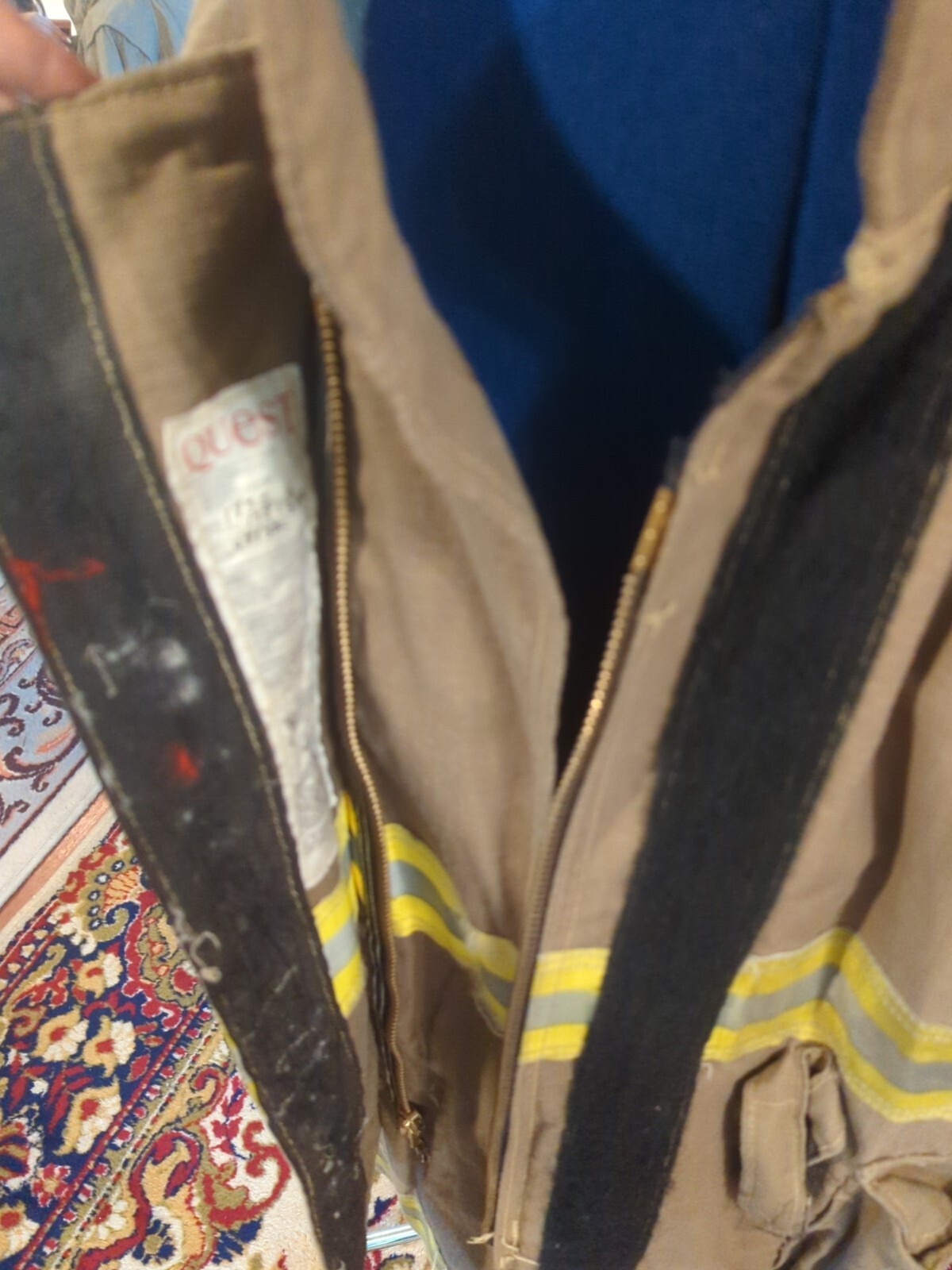 Vintage Retired Firefighter Turnout JACKET FIRE COAT USED 48 X 32