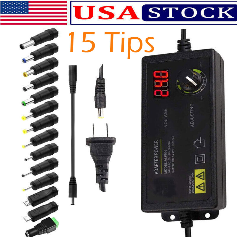 60W Power Supply DC 3V~24V Adjustable Variable Universal Switching AC/DC Adapter