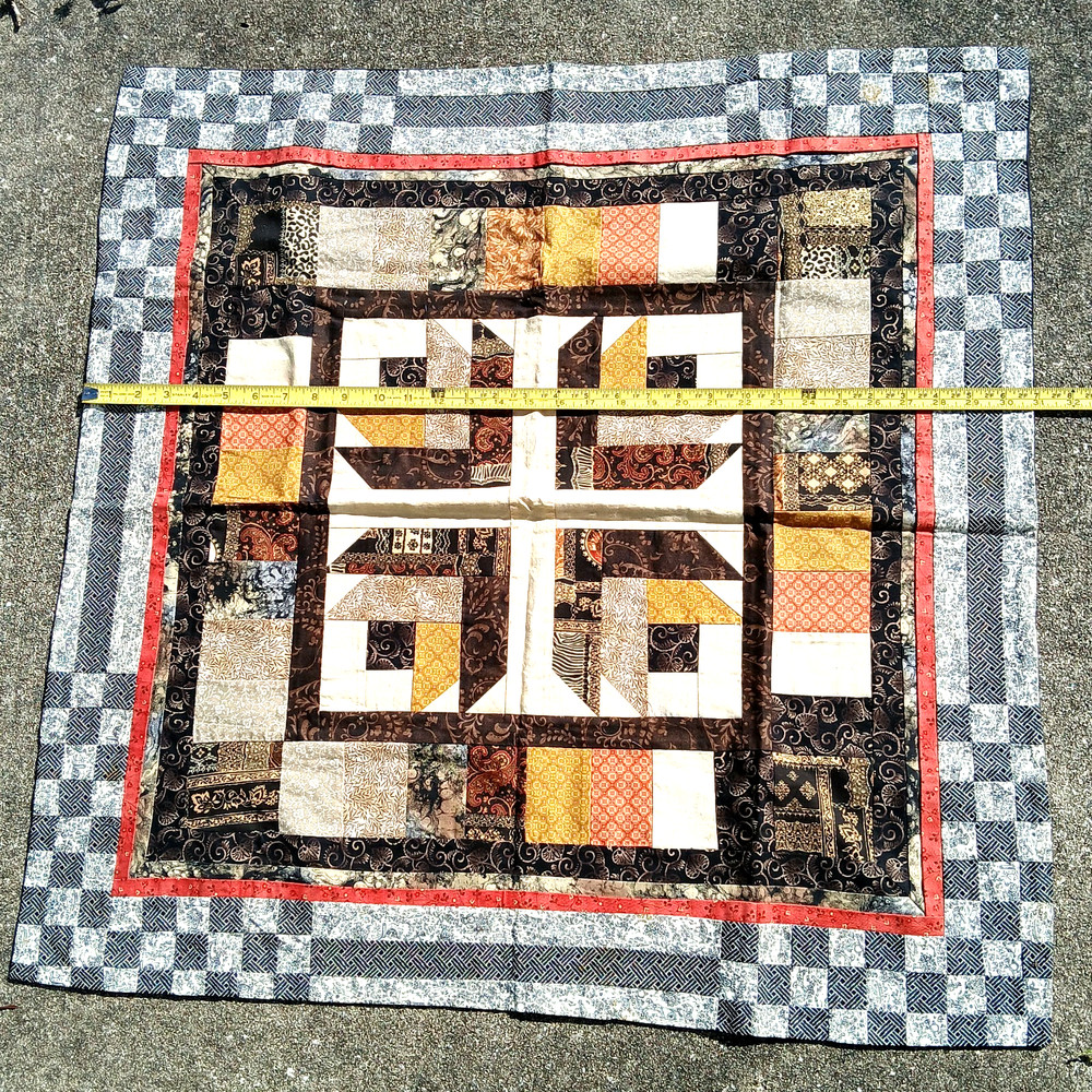 Gentlemans Patchwork Throw / Wall Quilt 200 Individual pcs 31” X 31” Mod Design