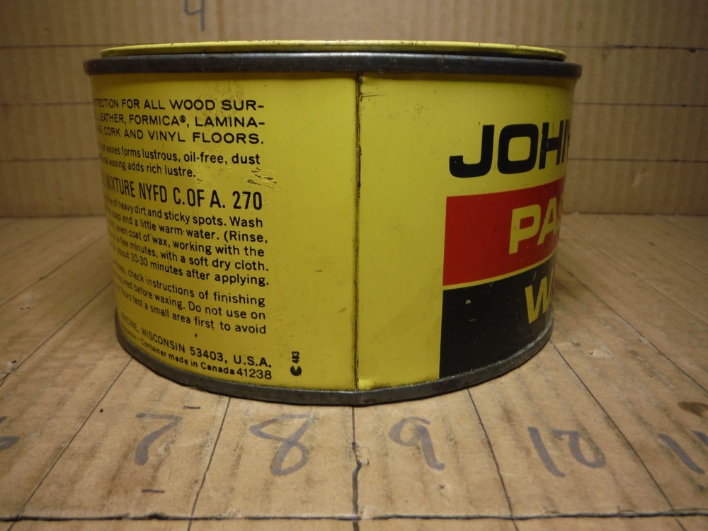 SC Johnson Paste Wax container
