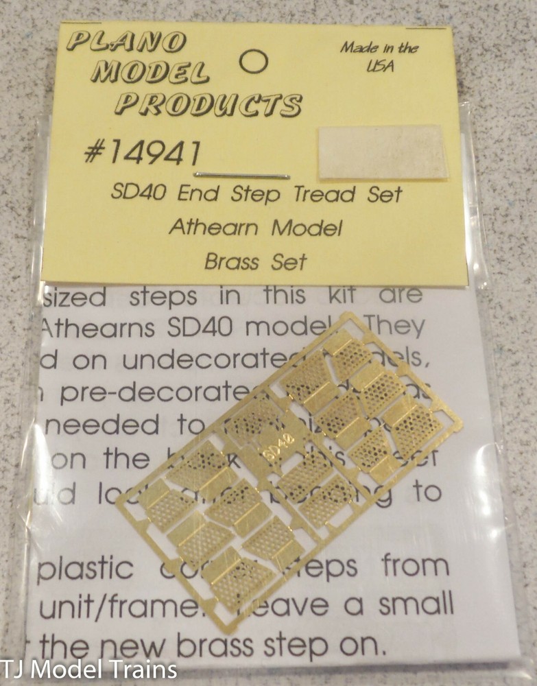 Plano Model Products HO #14941 SD40 End Step Tread Set Athearn Model Brass Set