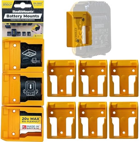 StealthMounts Battery Holder (6 Pack) - Yellow Battery Mounts