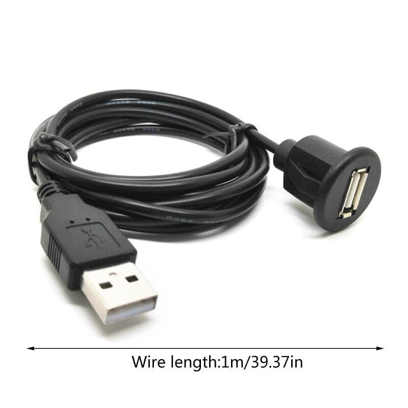 Universal Auto USB Extension Cable Dashboard 3 feet,