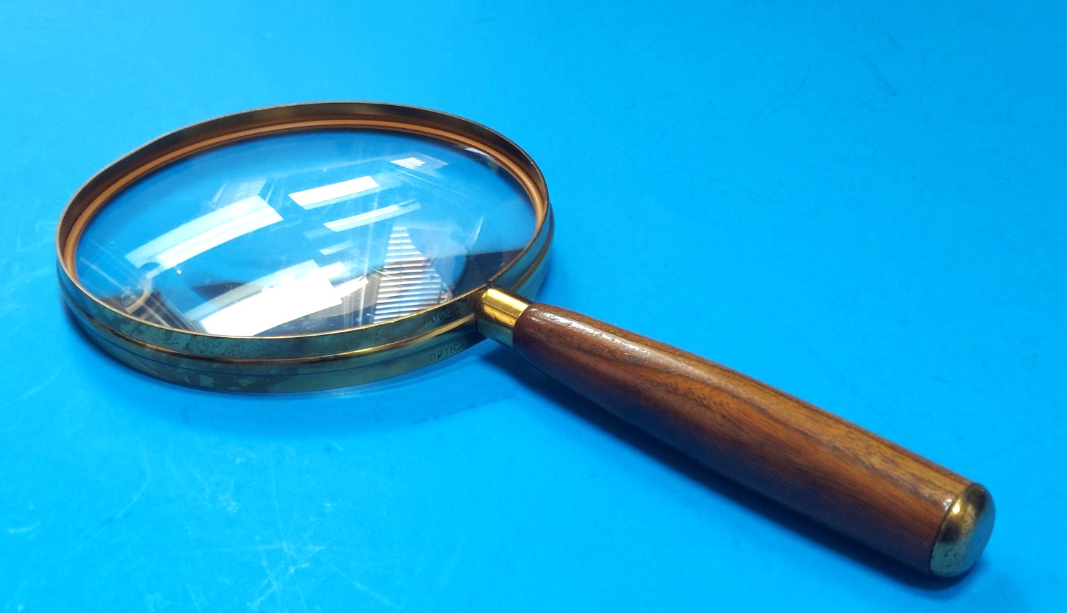 VTG Donegan Optical USA Brass Wood Handle Magnifying Glass 10"
