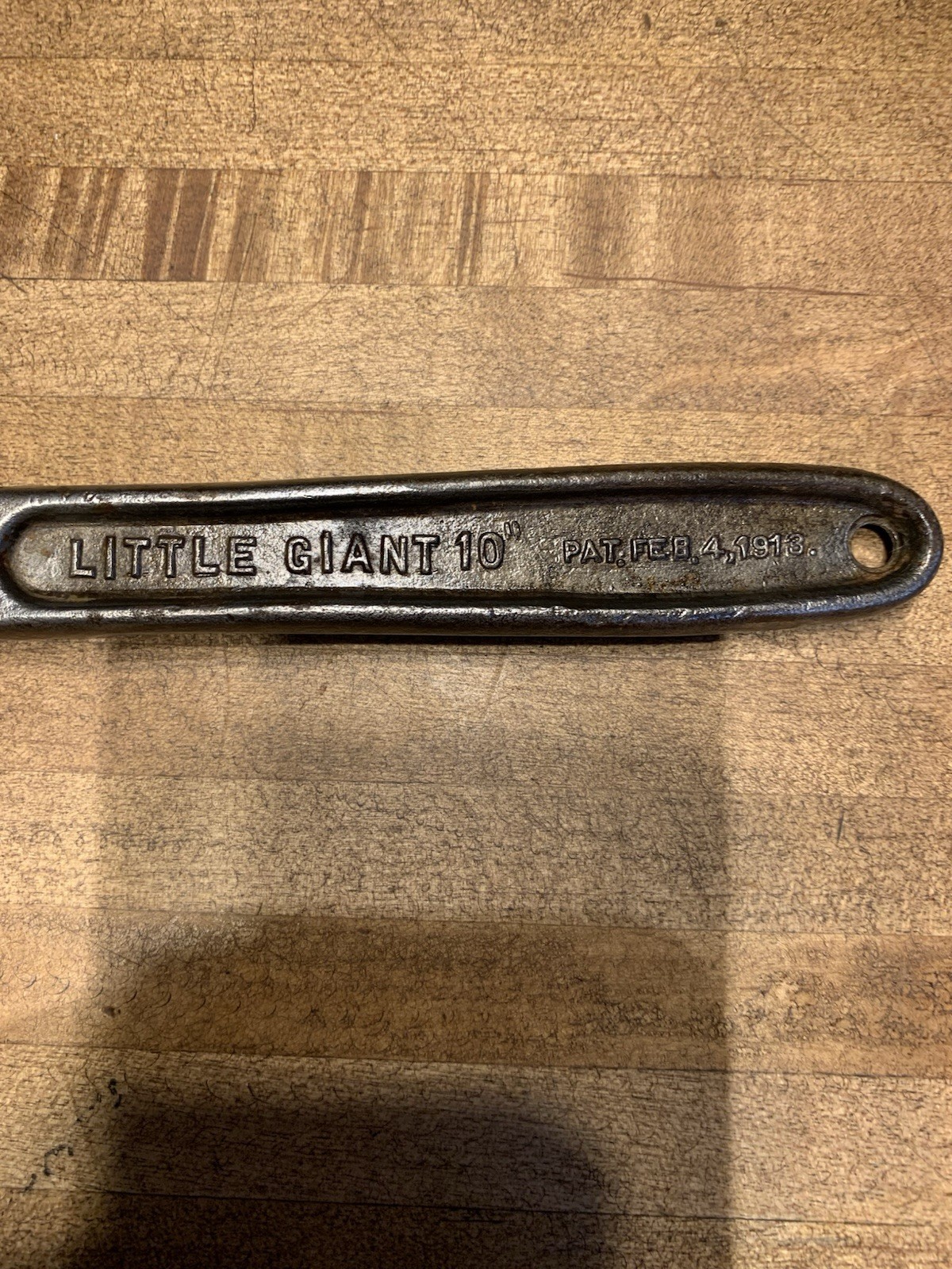 Vintage Greenfield Little Giant 10" Adjustable Off-Set Pipe Wrench 1913