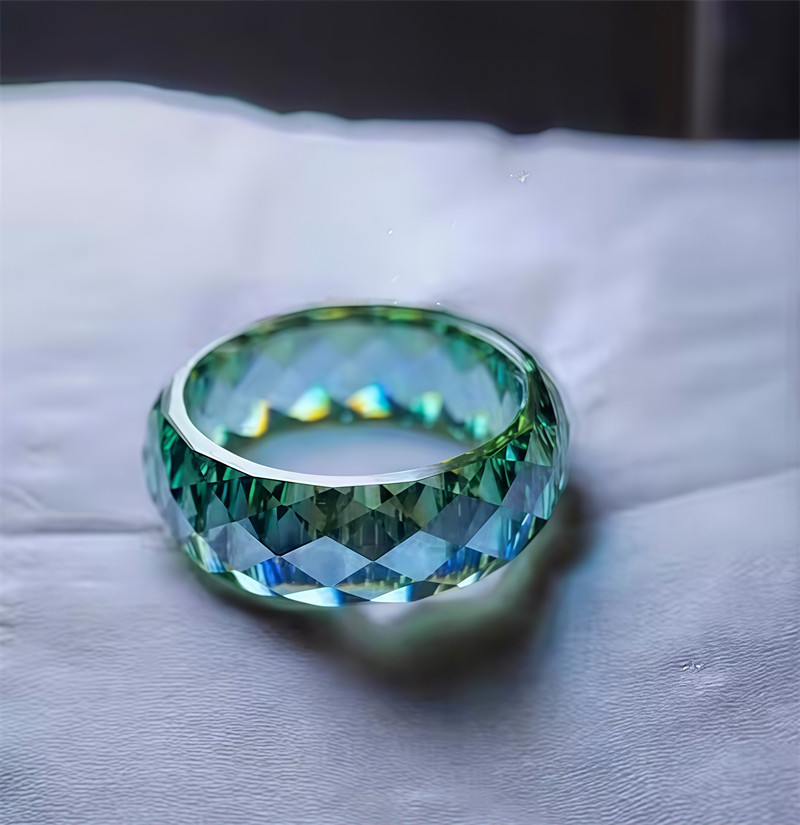 High-quality Craftsmanship Sapphire Gemstone Ring, Lab-Created Green Sapphire