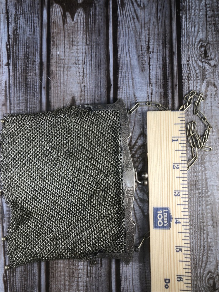 German Silver Mesh Purse Vintage Flapper