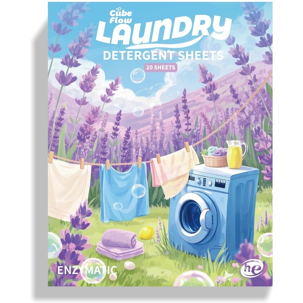 Lavender Scented Laundry Detergent Sheets 40 Loads Eco Friendly Pre-Measured
