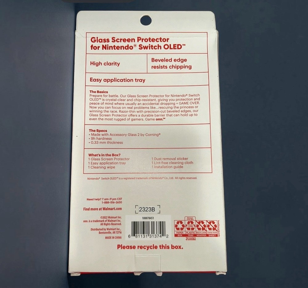 Onn. Corning Glass Screen Protector for Nintendo Switch OLED