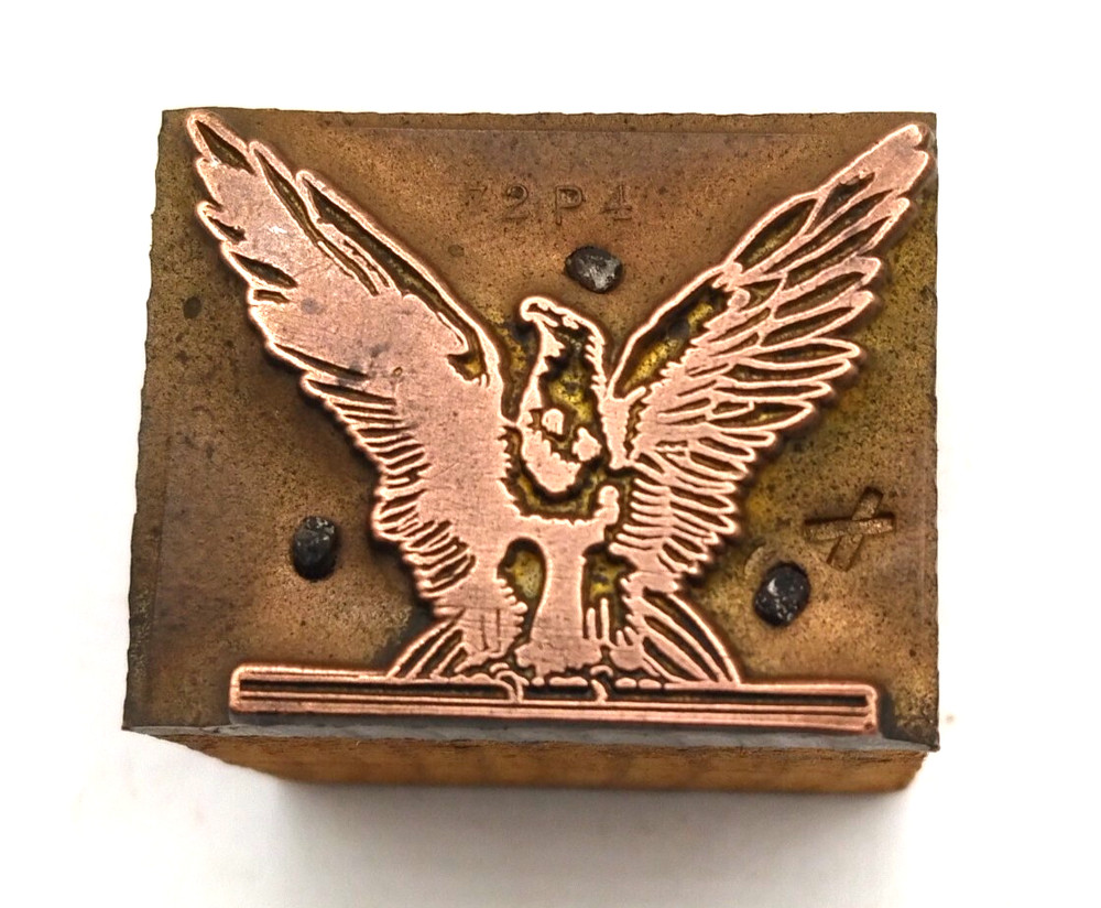 Printing Letterpress Printers Block Small Eagle Wings Open