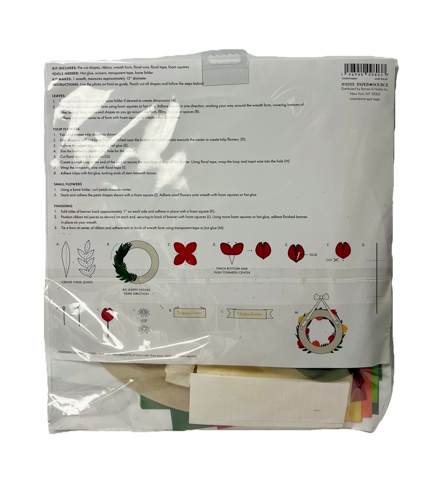 Paper Source Tulip Easter Wreath Kit NEW