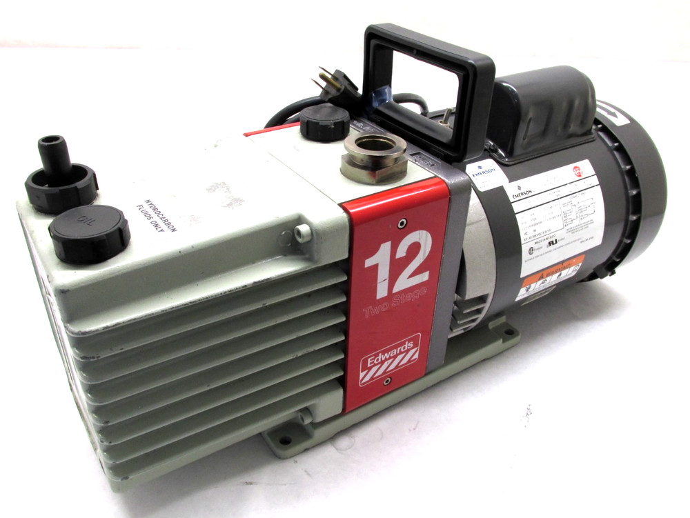 AS-IS! EDWARDS 2-STAGE ROTARY VANE VACUUM PUMP - #E2M-12