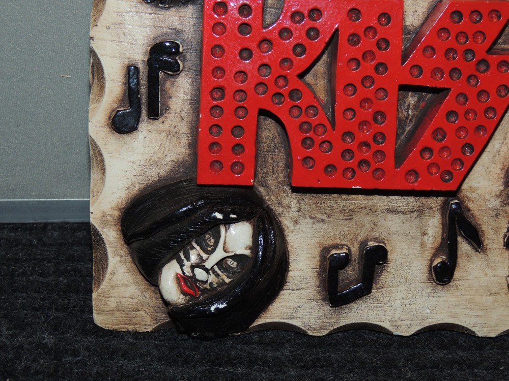 Rare Vintage KISS Hanging Wall Plaque