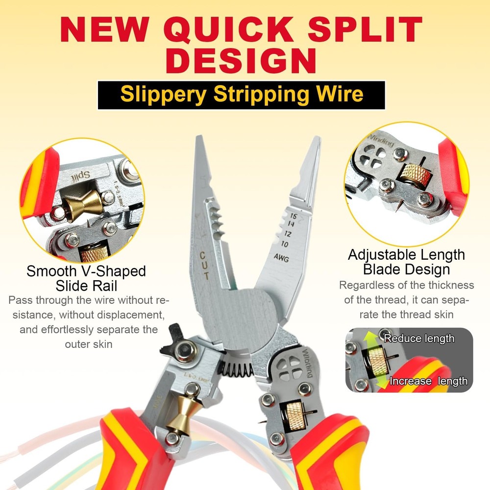 Multi Wire Stripper Tool - Wire Stripper, Voltage Tester Pliers, Ho... Fast Ship