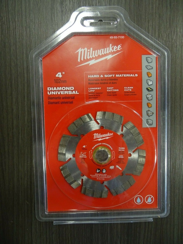 Milwaukee 49-93-7100 4" Diamond Universal Diamond Blade