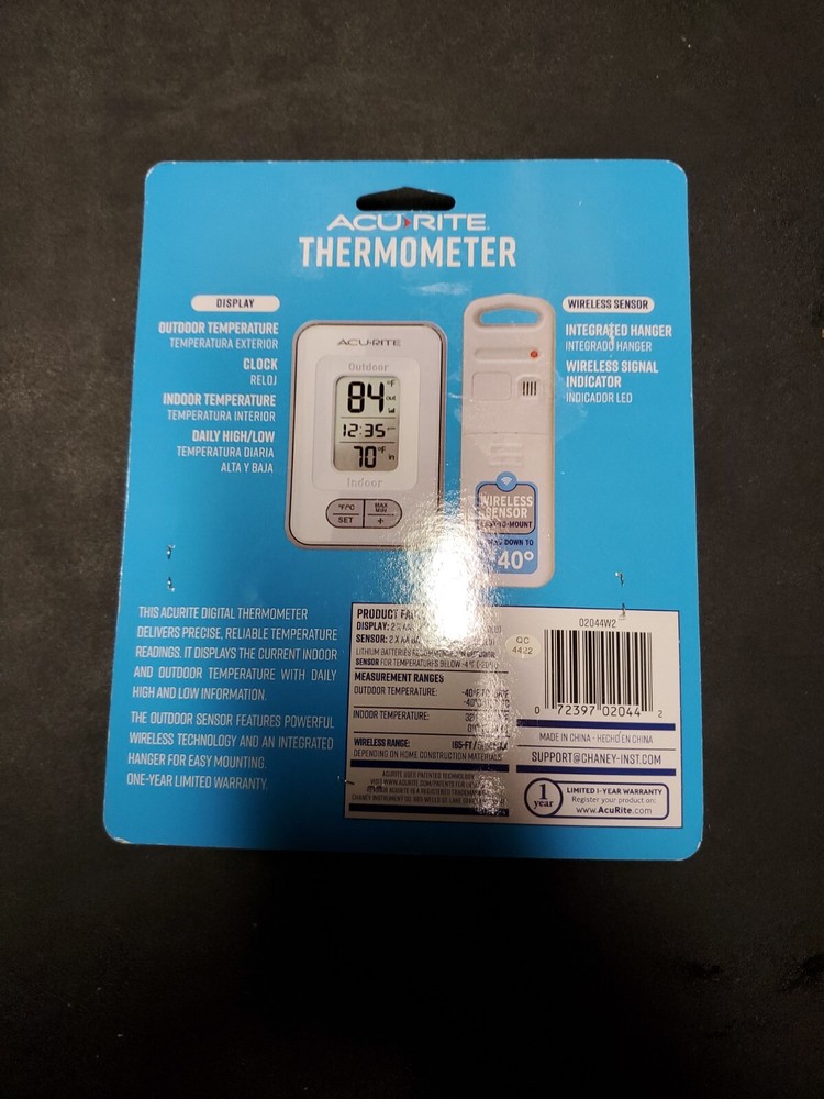 Acurite Wireless Indoor/Outdoor Thermometer with Clock